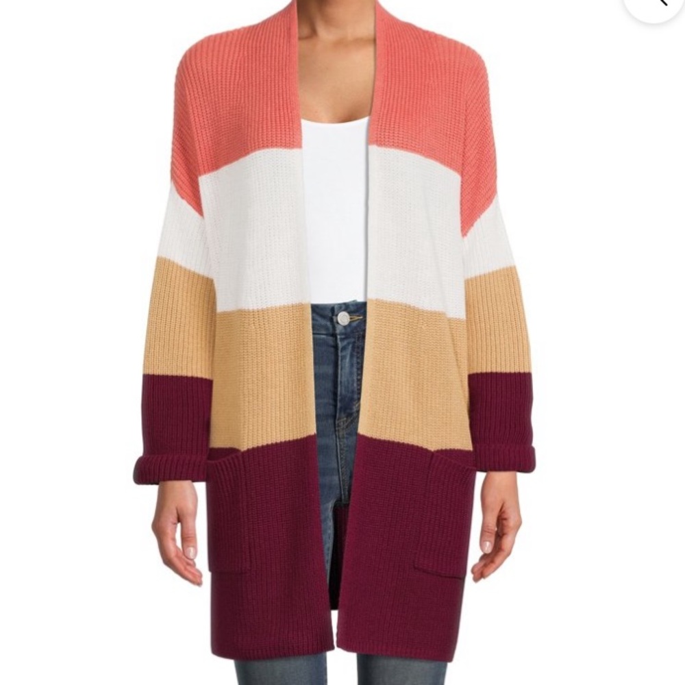 Color block cardigan